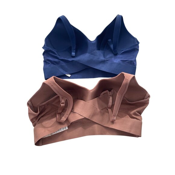 Rhonda Shear 2 Pack Molded Cup Bra with Wrap Back Size 1X Mahogany Navy 647.11 - Picture 3 of 10